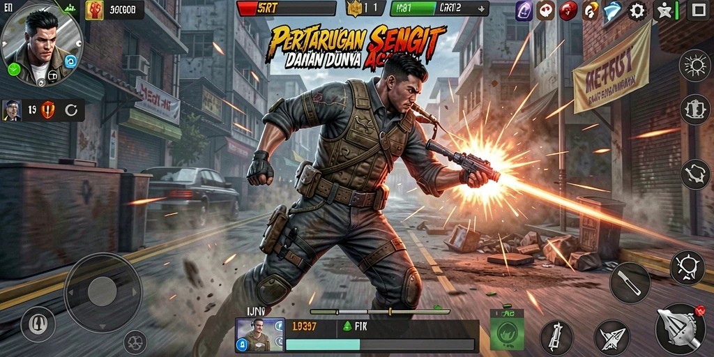 Gameplay <strong>5RT</strong> menampilkan aksi pertarungan yang dinamis dan seru.