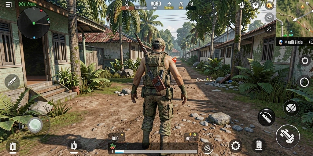 Screenshot gameplay 8G8G yang menunjukkan aktivitas interaktif dan lingkungan.