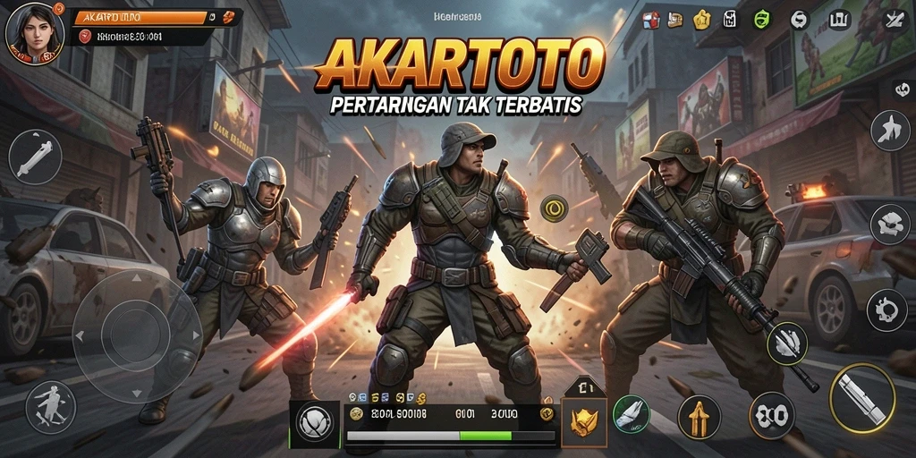 Tampilan seru dari gameplay pertarungan AKARTOTO.