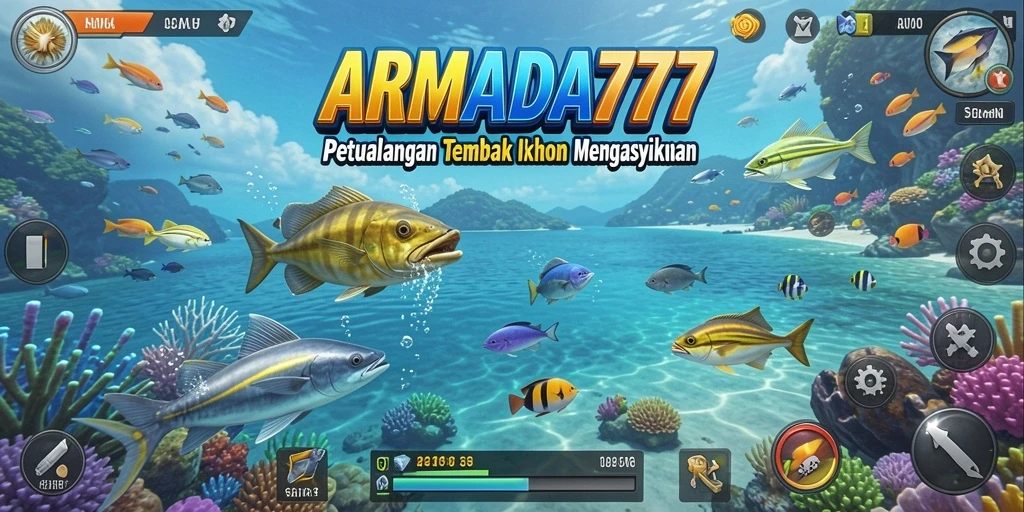 Screenshot menunjukkan aksi memukau saat menembak ikan di ARMADA777.