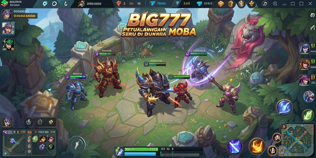 Tampilan layar permainan BIG777 yang penuh aksi dan strategi MOBA.