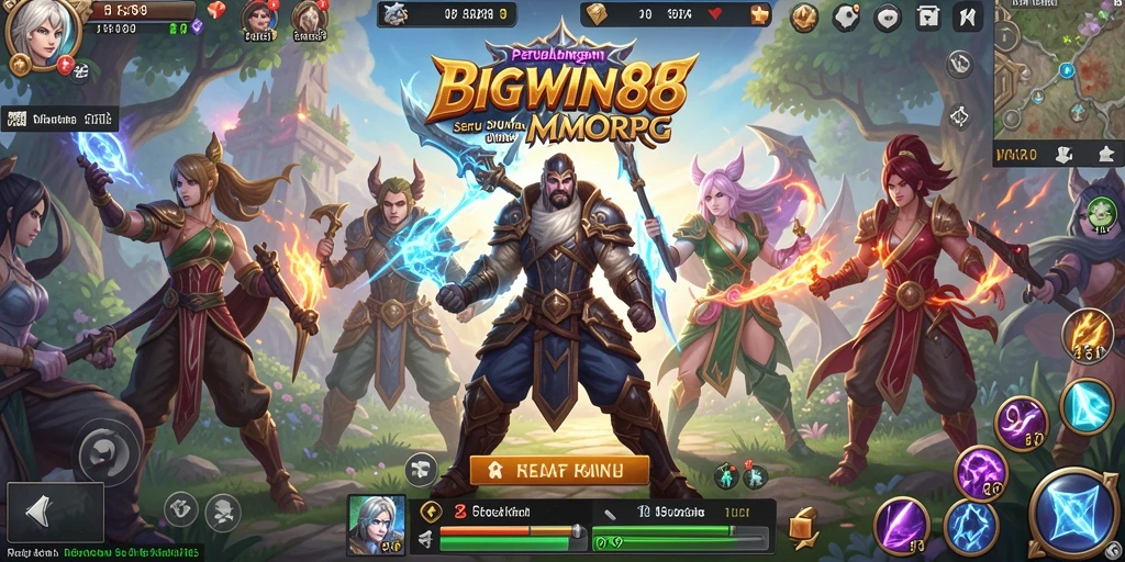 Antarmuka permainan <strong>BIGWIN88</strong> dengan karakter yang beraksi dalam pertempuran.