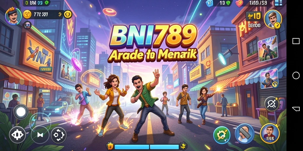Screenshot gameplay BNI789 dengan aksi seru di level arcade.