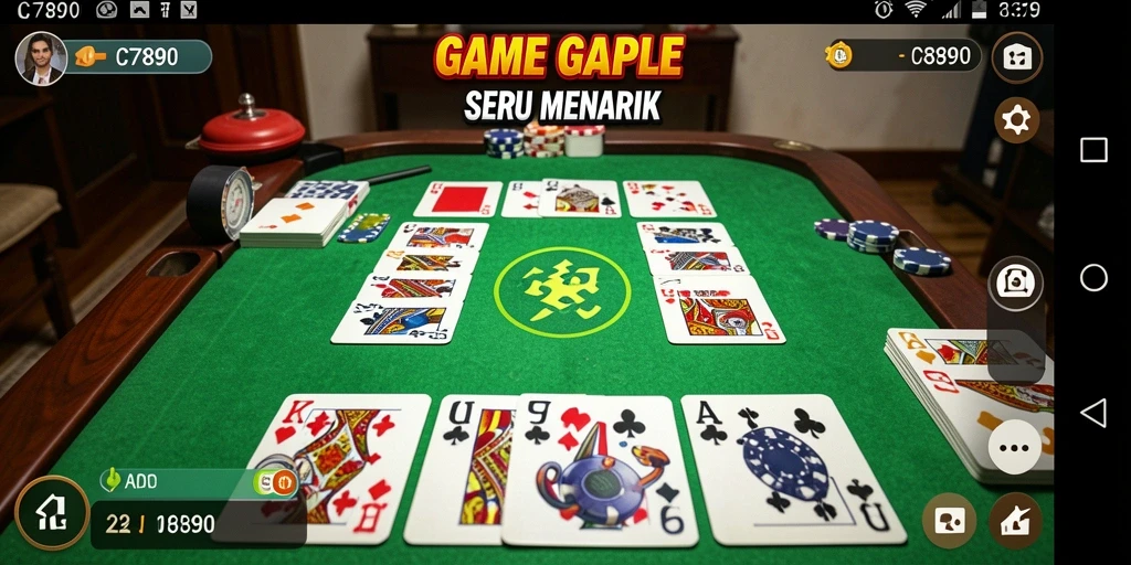 Gameplay C7890 yang seru dalam pertandingan gaple.