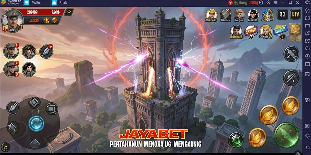 Screenshot JAYABET menunjukkan aksi seru gameplay Tower Defense yang mendebarkan.