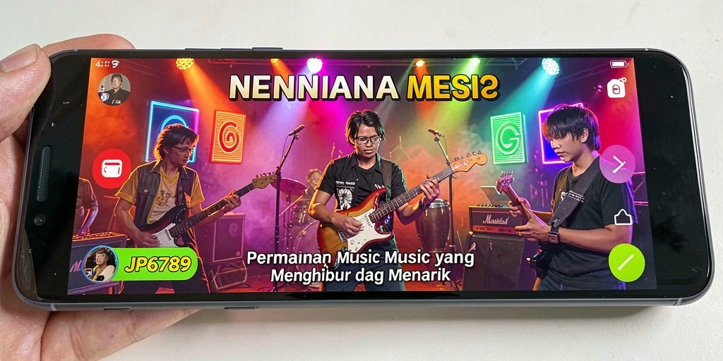 Tangkapan layar utama JP6789 yang menampilkan permainan musik yang seru.