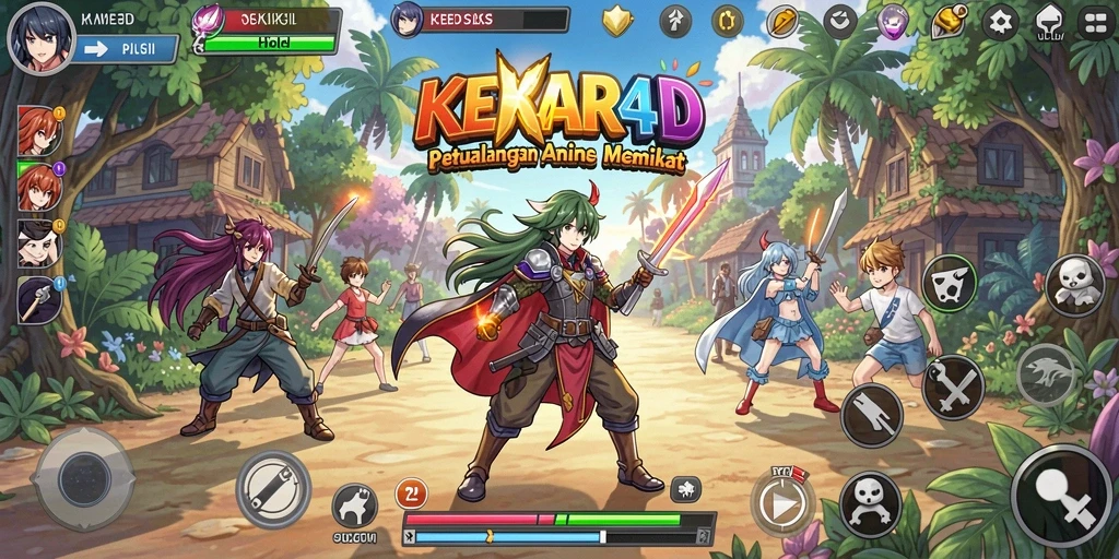 Screenshot gameplay <strong>KEKAR4D</strong> yang menunjukkan karakter anime dalam aksi.