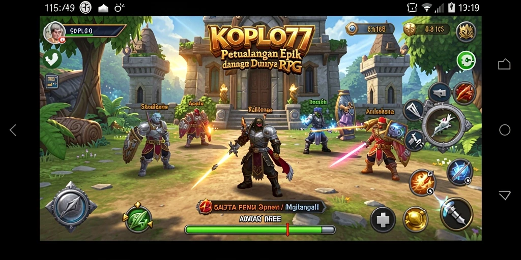 Tampilan gameplay KOPLO77 yang membawa Anda ke dunia RPG yang menakjubkan.