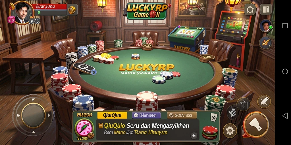 Tampilan gameplay seru LUCKYRP dengan kartu QiuQiu.