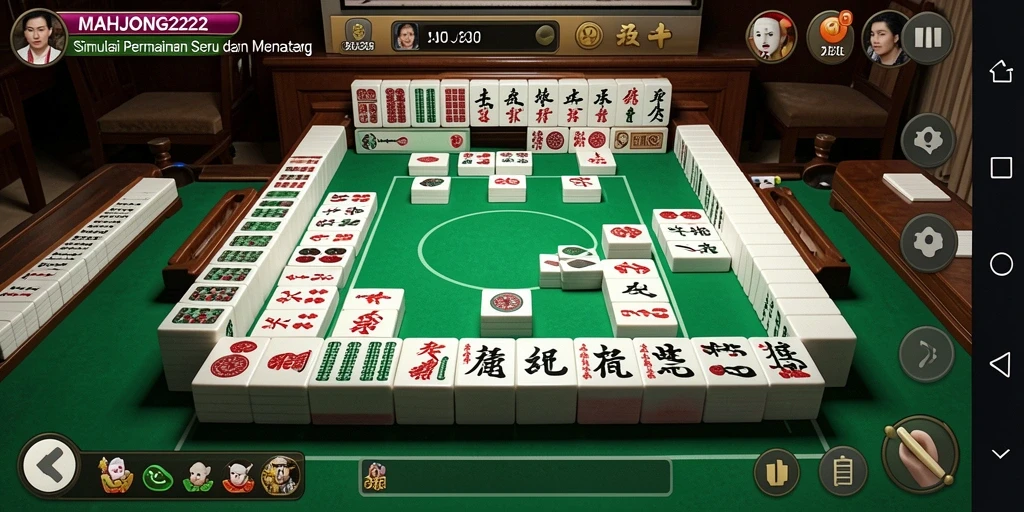 Tampilan gameplay menarik dari MAHJONG222 dalam mode simulasi.