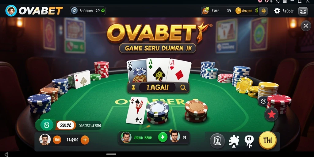 Screenshot gameplay OVABET yang menampilkan aksi poker yang mendebarkan.