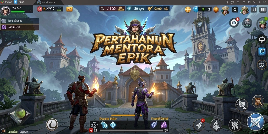 Tangkapan layar gameplay menara pertahanan yang intens.