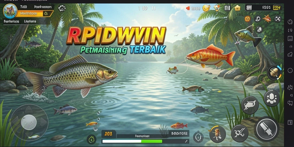 Screenshot utama RPIDWIN menunjukkan aksi memancing yang seru.