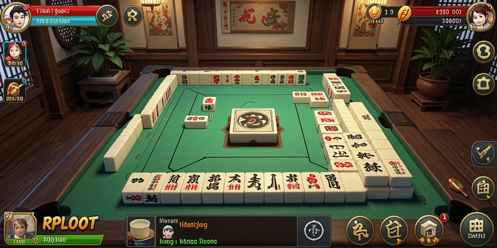 Tampilan gameplay yang seru dalam permainan Mahjong RPLOOT.