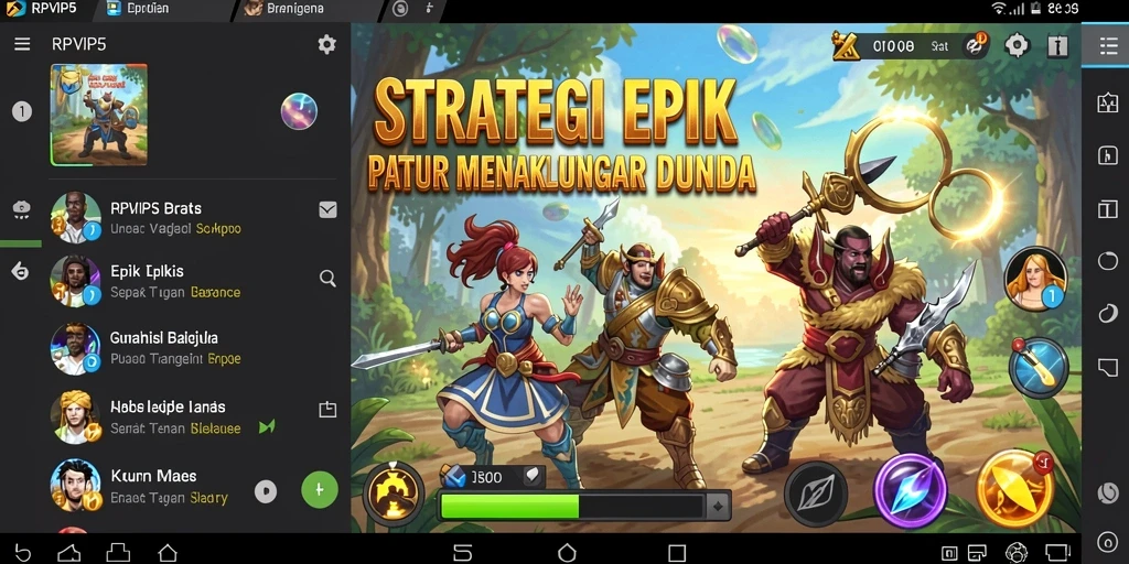 Screenshot RPVIP5 menunjukkan pertempuran yang mendebarkan dan strategi yang cerdas.