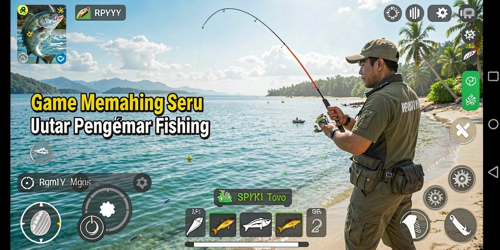 Tampilan menarik dari gameplay memancing yang menantang di RPYYY.