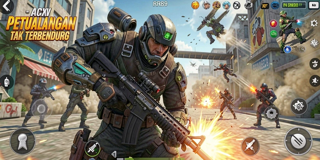 Tampak menegangkan saat karakter bertarung dalam gameplay RR89.