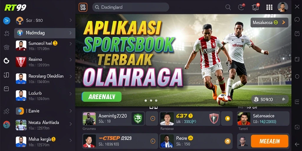 Tampilan gameplay dari aplikasi Sportsbook RT99 yang menarik.