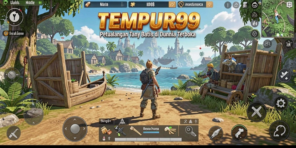 Gameplay TEMPUR99 yang menakjubkan dalam dunia terbuka.