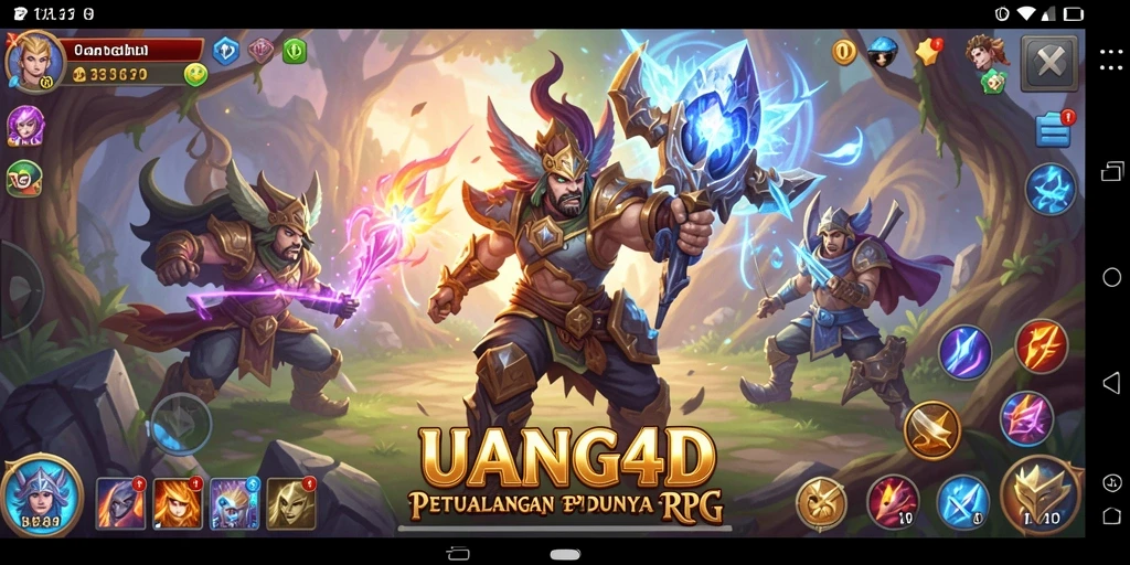 Screenshot gameplay UANG4D menampilkan pertarungan mendebarkan dalam dunia RPG.