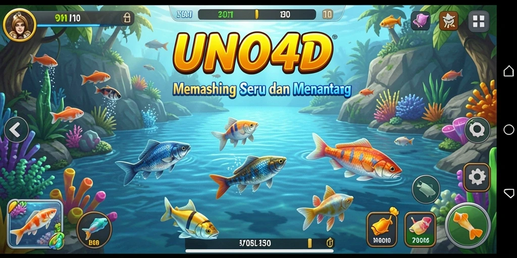 Screenshot gameplay <strong>UNO4D</strong> menampilkan pengalaman memancing yang mendebarkan.
