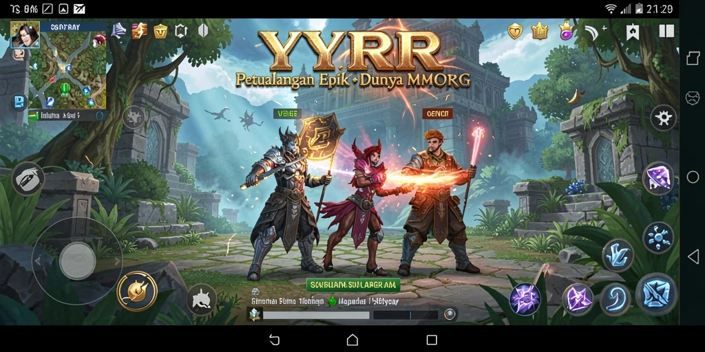 Screenshot menampilkan pertempuran mendebarkan dalam gameplay YYRR.